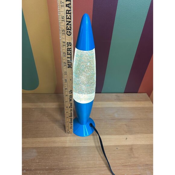 Lava lamp funky groovy silver sparkles blue lamp light blast from the past - Picture 2 of 3